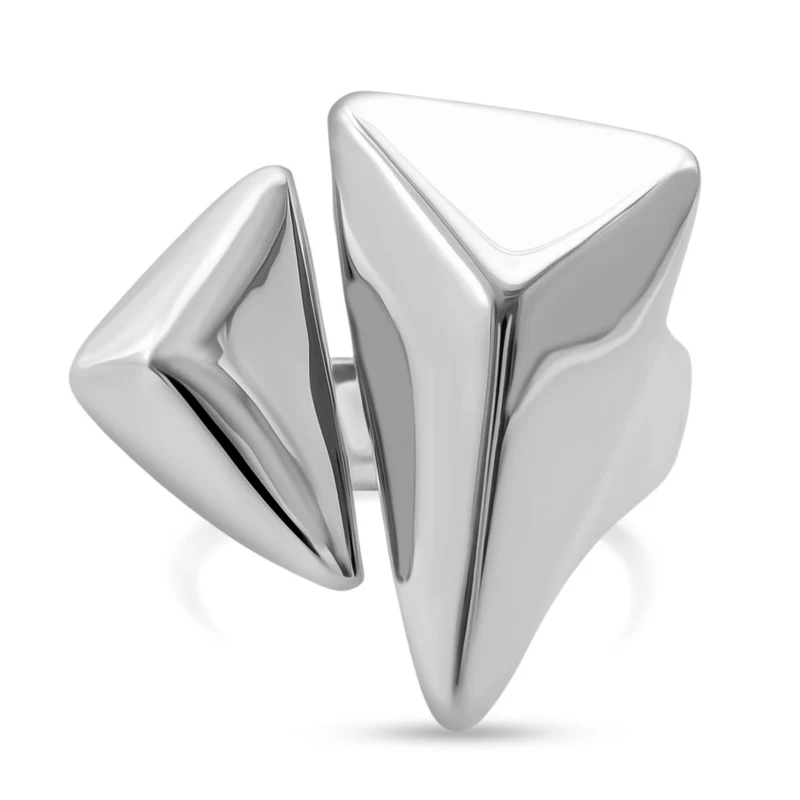 Statement-Ring, geometrisches Dreiecks-Design, 925 Silber,