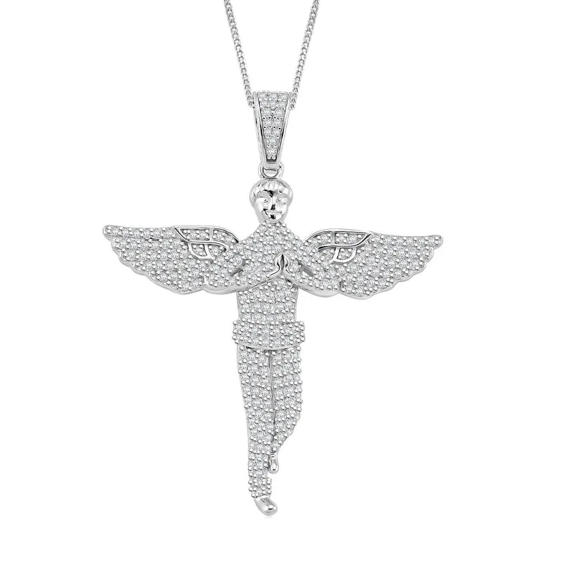 Moissanit Anhänger mit Kette ca. 45 cm, 925 Silber rhodiniert ca. 1.99 ct