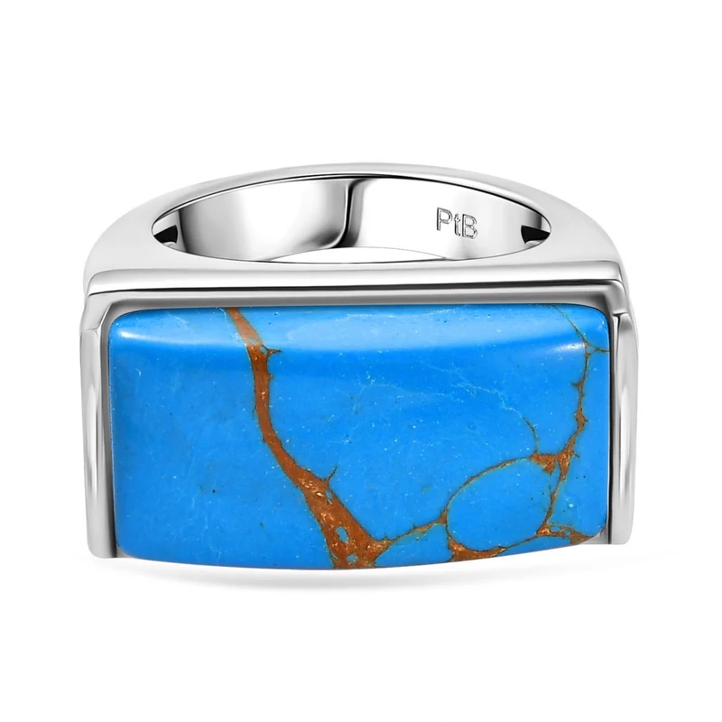 Blaues Türkis Ring Messing ca. 9,54 ct