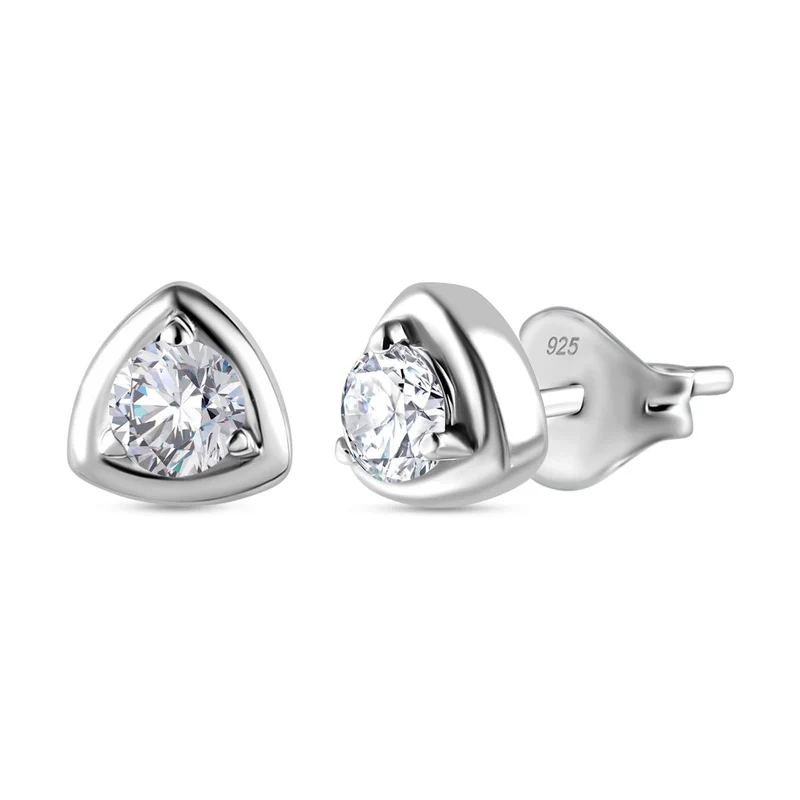 Moissanit Ohrringe 925 Silber platiniert ca. 0.44 ct