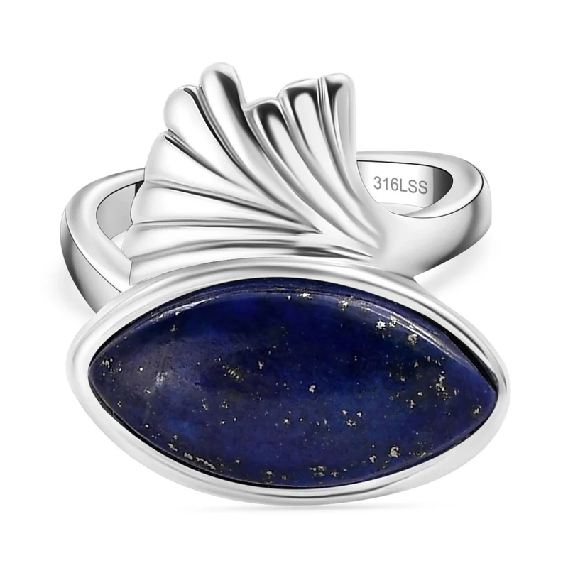 Lapislazuli Ring 316L Edelstahl ca. 7.18 ct