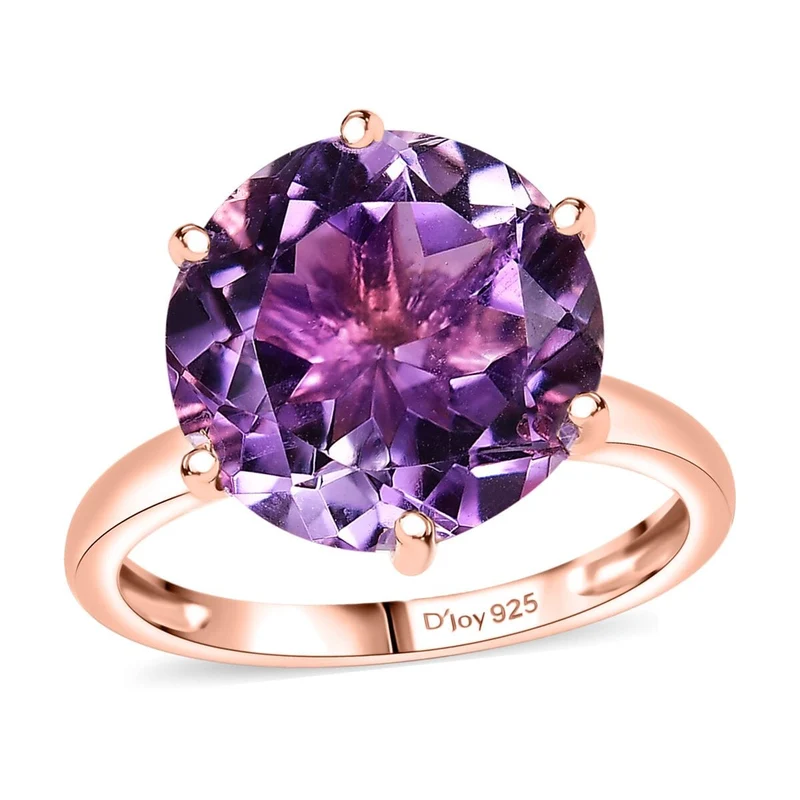 Rose De France Amethyst Ring 925 Silber 750 Roségold Vermeil ca. 6.50 ct