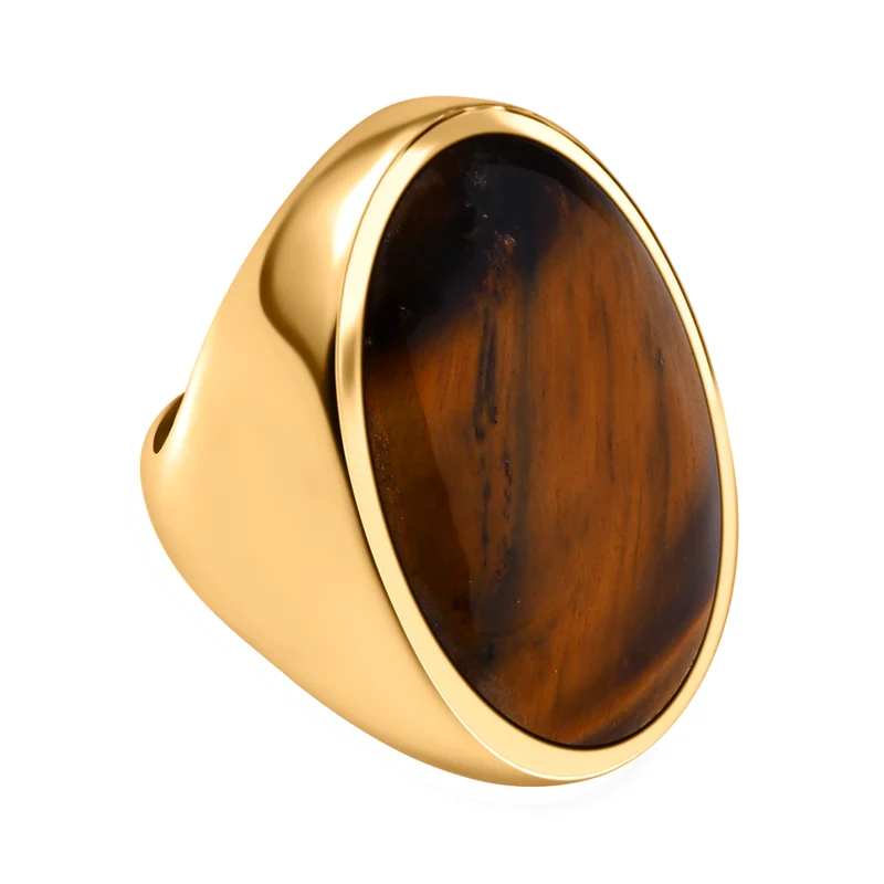 Tigerauge Ring Messing, ca. 33.26 ct