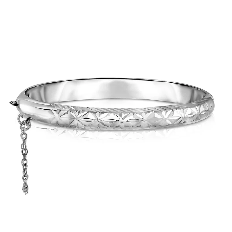 Diamantschliff Armreif, 925 Silber, ca. 19 cm, ca. 8,80g