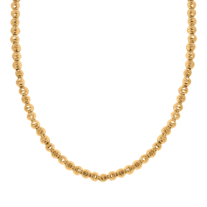GORINI GIOIELLI - Diamantschliff Kugelkette, 585 Gold ca. 45 cm+ 2.5 cm Extender ca. 10,00g