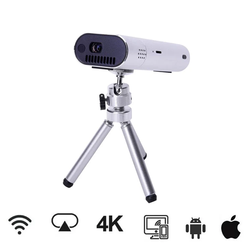 Homesmart - Mini-Tragbar 4K Projektor, 145x53x28.5mm, Silber