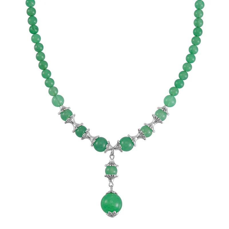 Grüner Aventurin Halskette, ca. 45 cm, ca. 165.00 ct