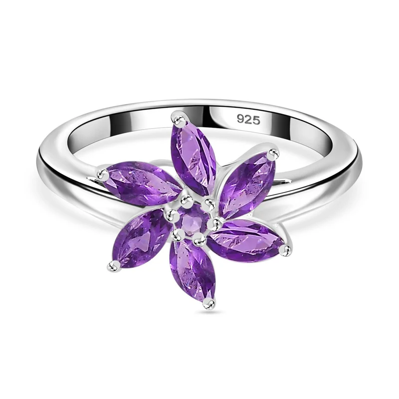 Afrikanischer Amethyst Ring 925 Silber ca. 0,89 ct