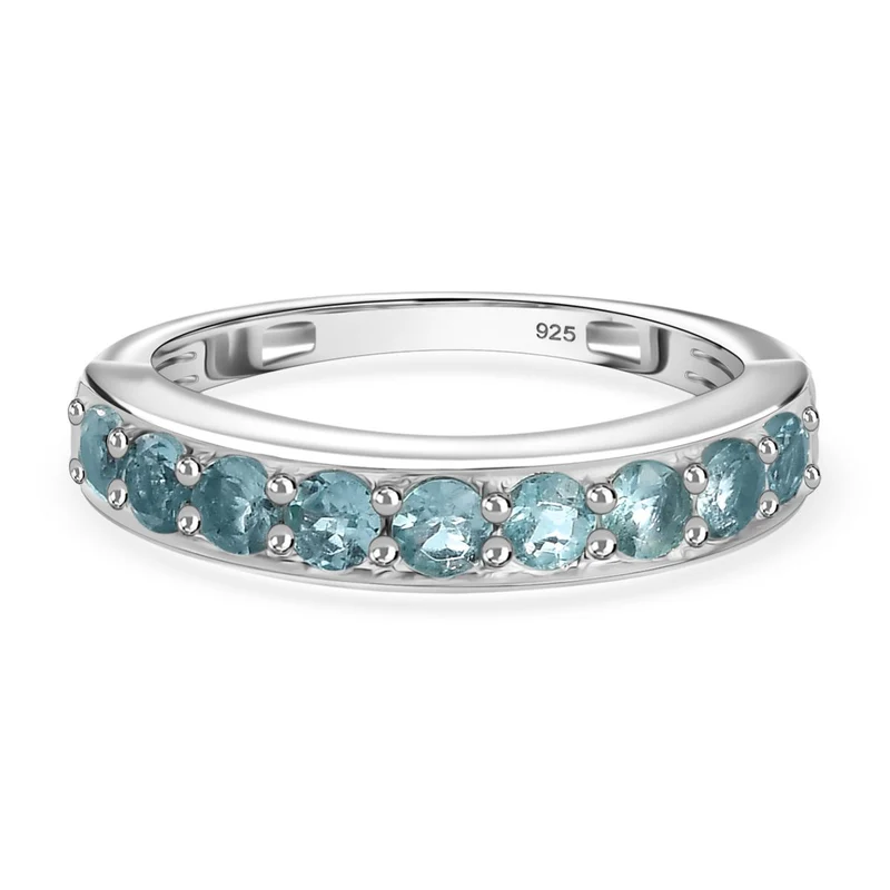 Paraiba-Apatit Ring 925 Silber platiniert ca. 0,86 ct