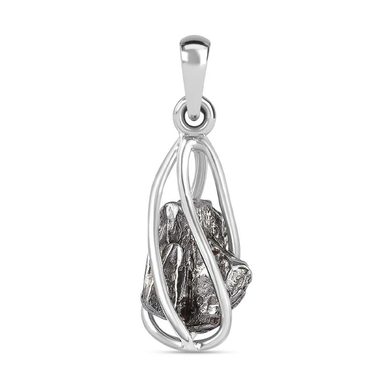 Muonionalusta Meteorit Anhänger 925 Silber platiniert ca. 8.66 ct