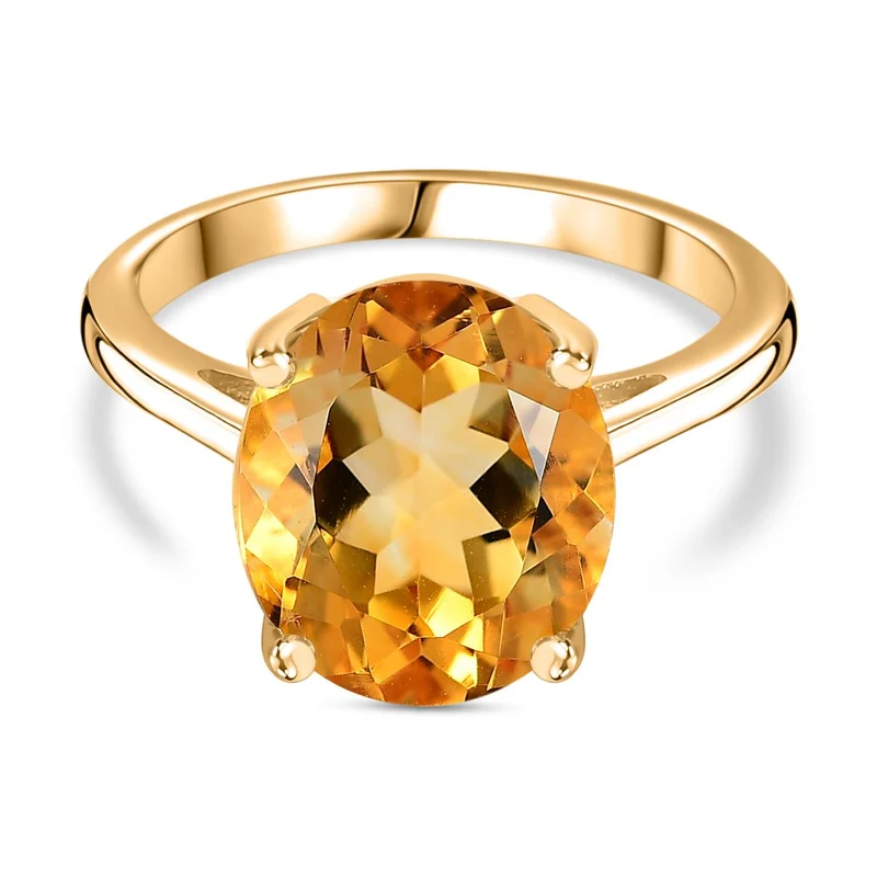 AA Citrin Ring, 925 Silber vergoldet ca. 4.56 ct