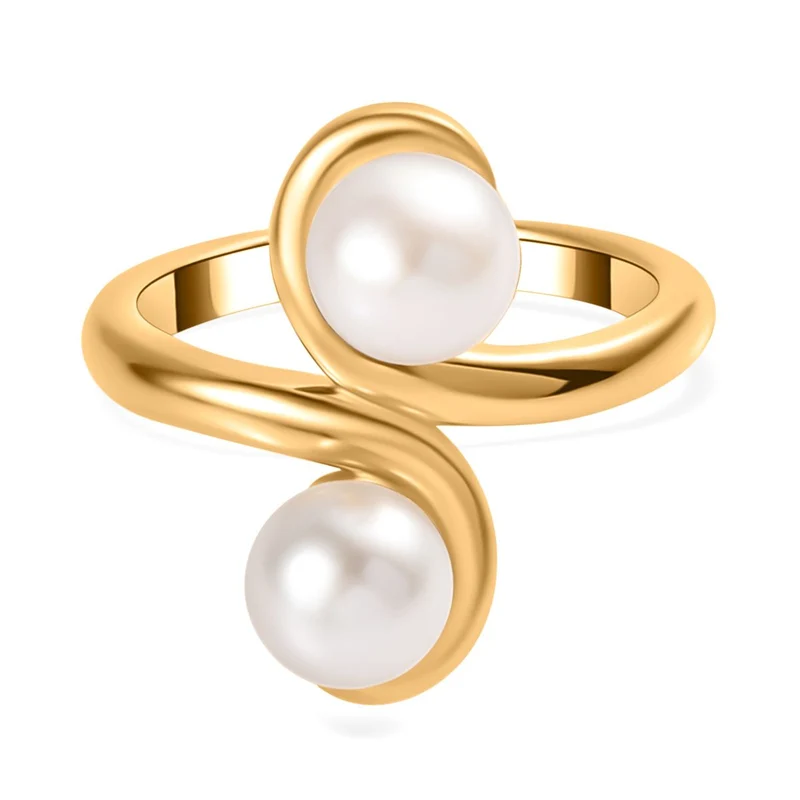 Süßwasser Perle Ring, 925 Silber vergoldet