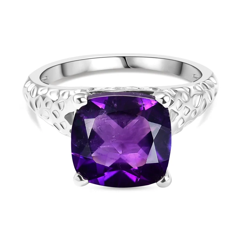 Afrikanischer Amethyst Ring, Silberfarben ca. 3.91 ct