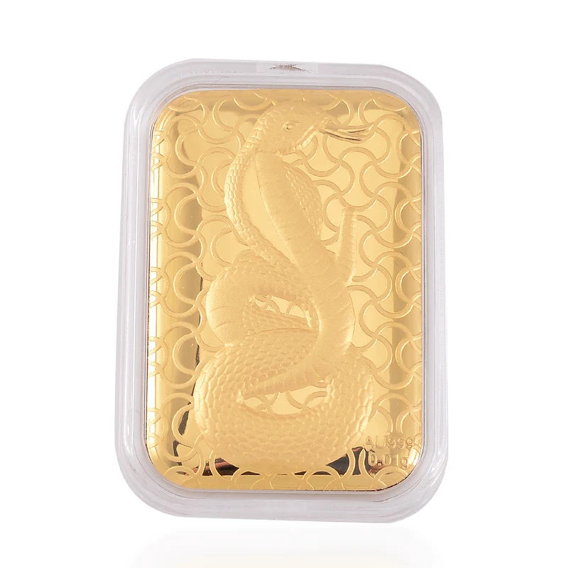 EXKLUSIVES GESCHENK 999 Gold Schmuckplatte mit Schlange-Motiv