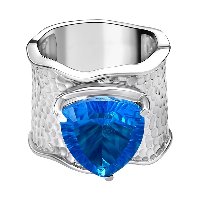 Karibik Quarz Ring Edelstahl ca. 5,79 ct
