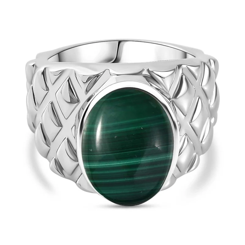 Malachit Ring Messing ca. 8,23 ct