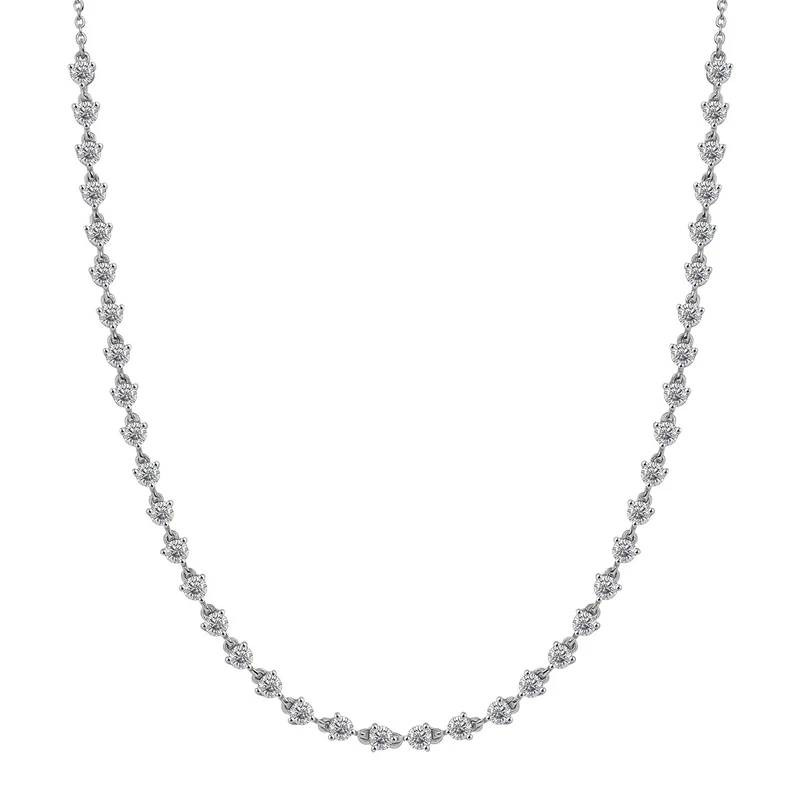 Moissanit Halskette ca. 45 cm 925 Silber rhodiniert ca. 4.20 ct