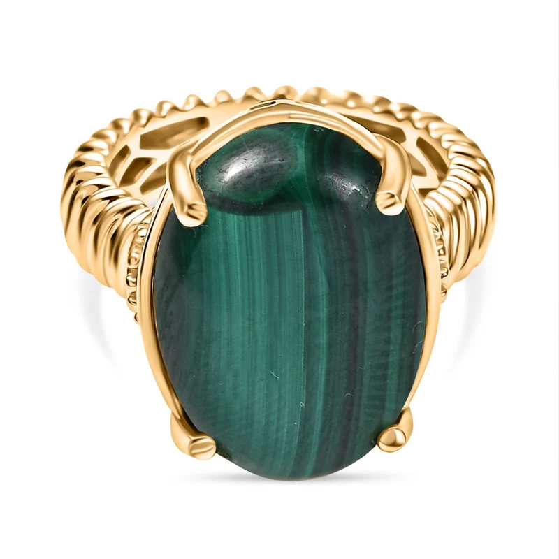 Malachit Ring Messing ca. 10,06 ct
