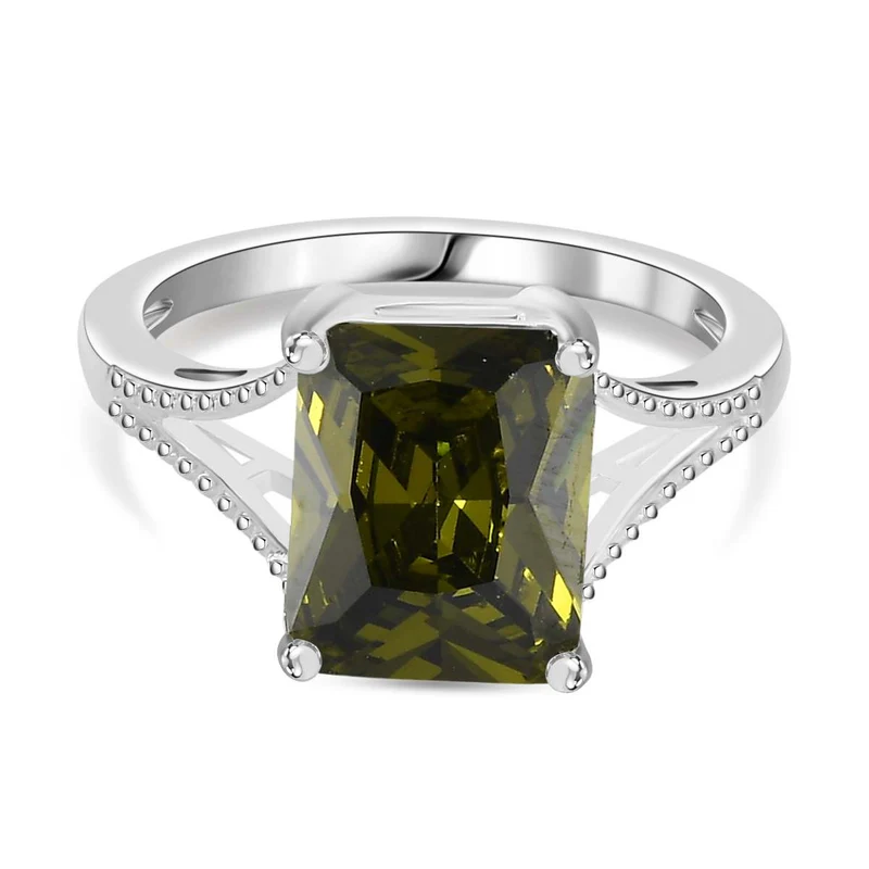 LUSTRO STELLA - Peridot Zirkonia Ring 925 Silber