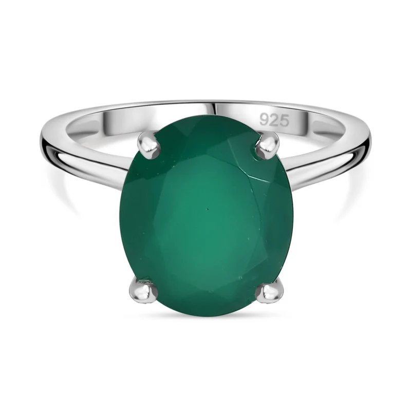 Verde Onyx Ring 925 Silber ca. 4,42 ct