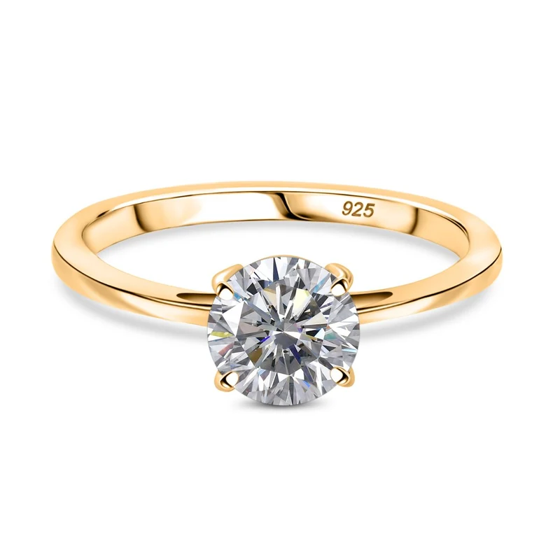 Moissanit Ring 925 Silber platiniert ca. 0,94 ct