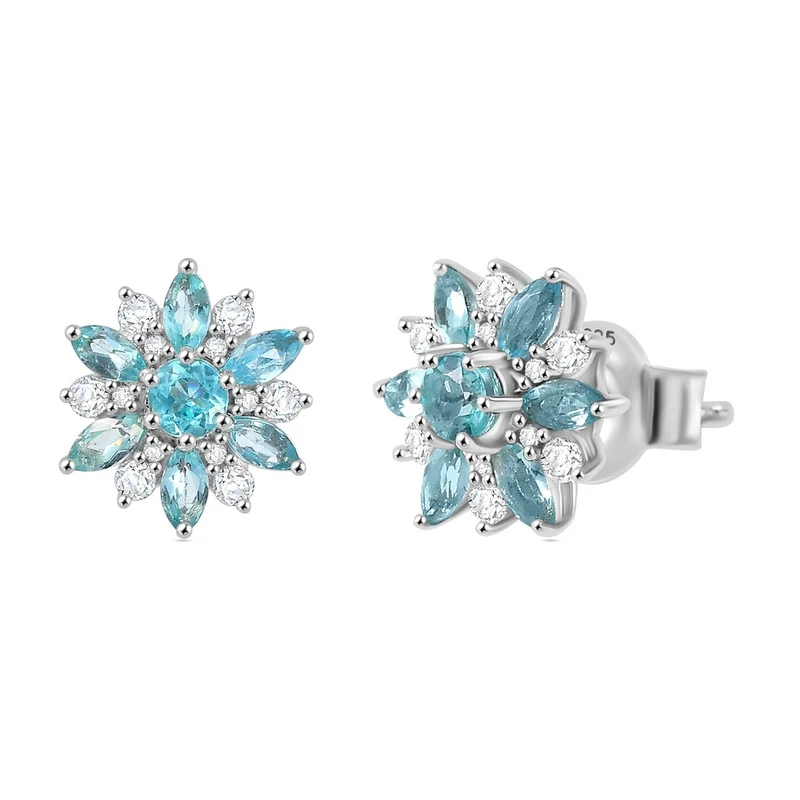 AA Lagunen Apatit Ohrringe 925 Silber rhodiniert ca. 2.05 ct
