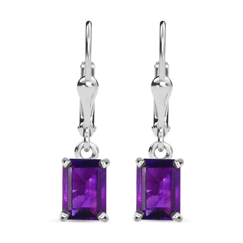 Afrikanische Amethyst Ohrringe, 925 Silber ca. 1.91 ct