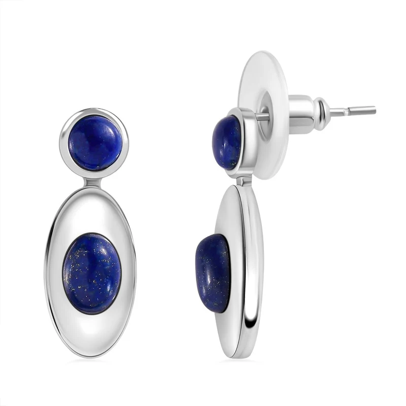 Lapislazuli Ohrringe Edelstahl ca. 3.22 ct