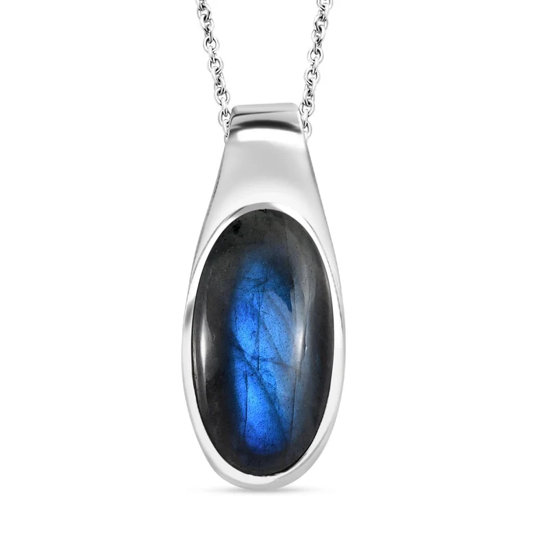 AAA Labradorit Schmuckset Edelstahl ca. 10.50 ct