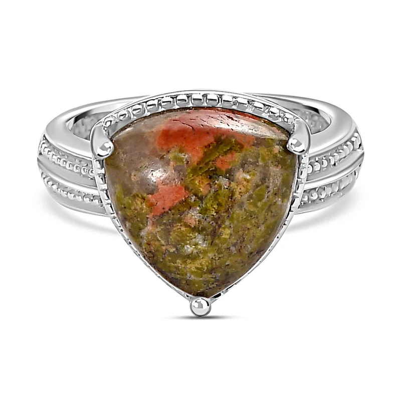 Unakite Ring, Edelstahl ca. 6.85 ct