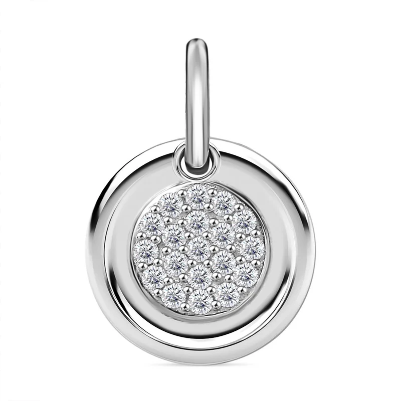 Moissanit Anhänger 925 Silber rhodiniert ca. 0.25 ct