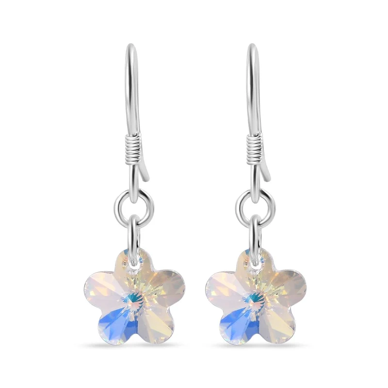 J Francis gefertigt mit SWAROVSKI AB Swarovski Kristall Ohrringe 925 Silber platiniert