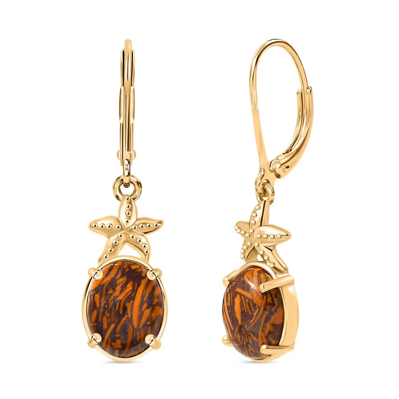 EVER TRUE - Skript Stein Ohrringe, Nickelfreies Messing goldfarben, ca. 5.36 ct