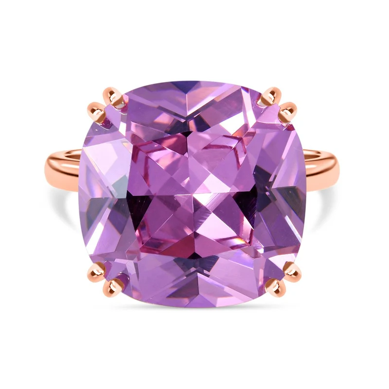 Rosa Zirkonia Ring 925 Silber rosévergoldet