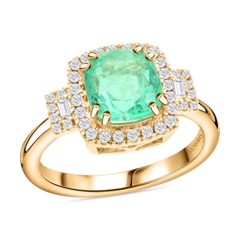ONE OF A KIND - AAA Kolumbianischer Smaragd, Weißer Diamant Ring 585 Gold ca. 2.00 ct