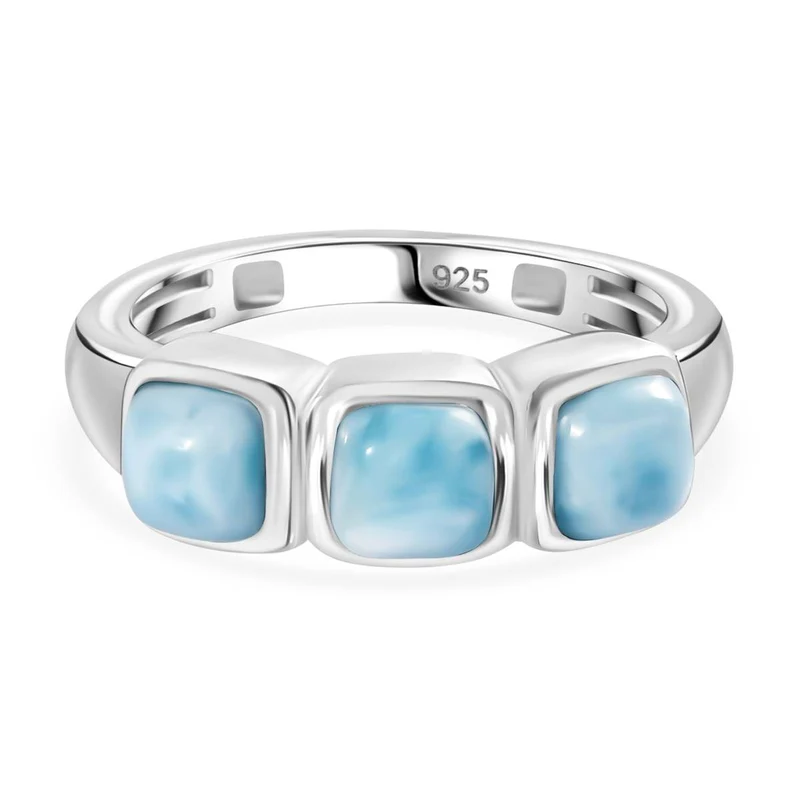 AA Larimar Ring 925 Silber rhodiniert ca. 2,41 ct