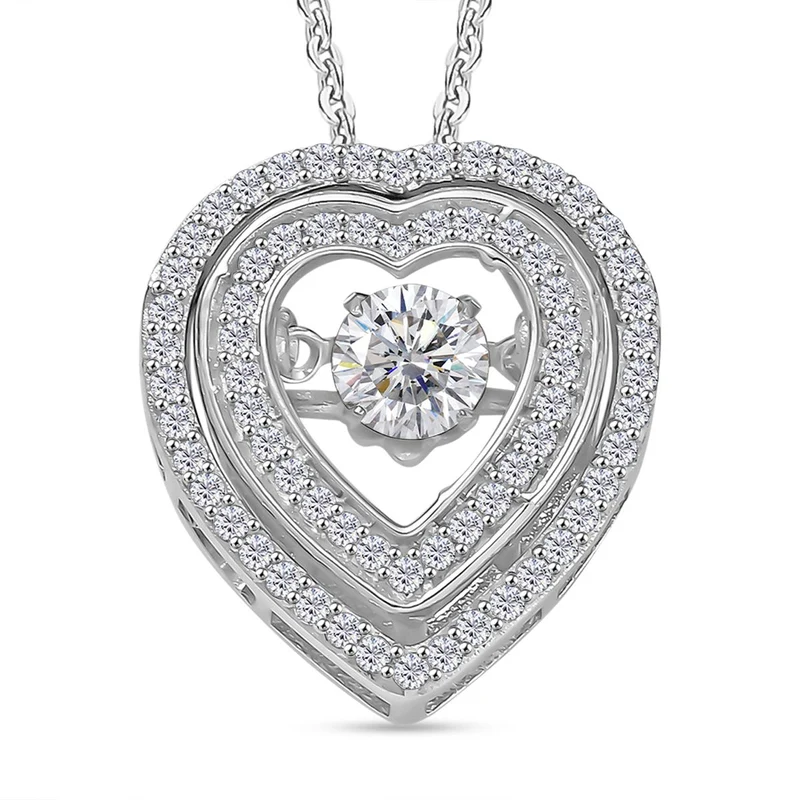 Moissanit Schmuckset 925 Silber rhodiniert ca. 0.97 ct