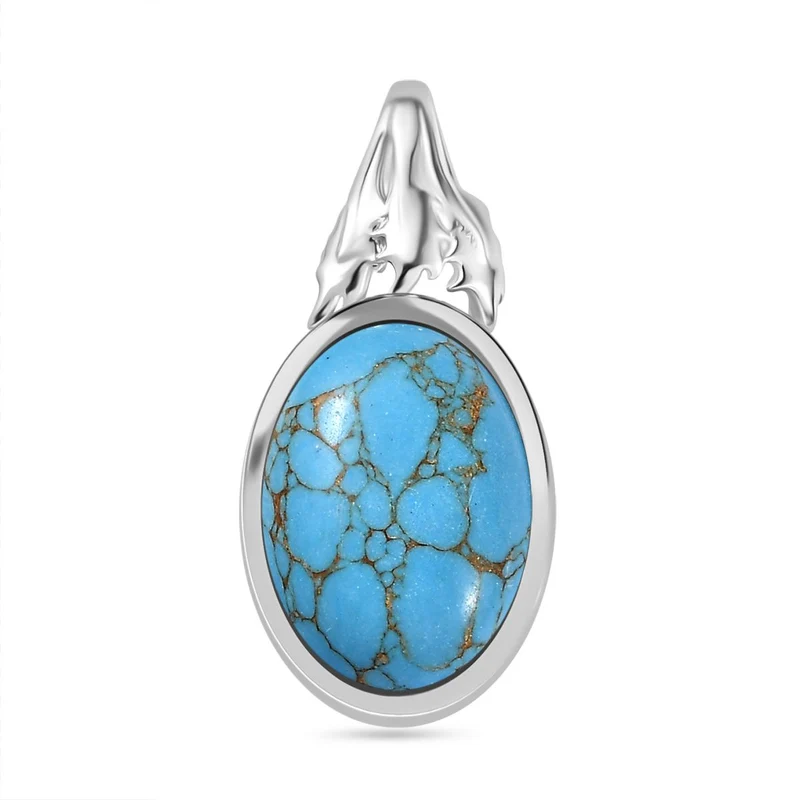 Blaues Türkis Anhänger 950 Kupfer ca. 5,56 ct.