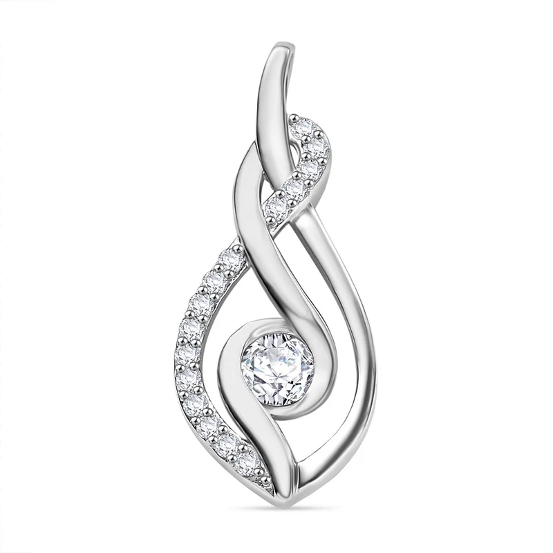 Moissanit Anhänger 925 Silber platiniert ca. 0.60 ct