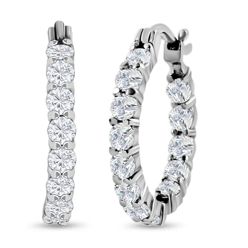 Weißer Zirkonia Ohrringe Edelstahl ca. 5.62 ct