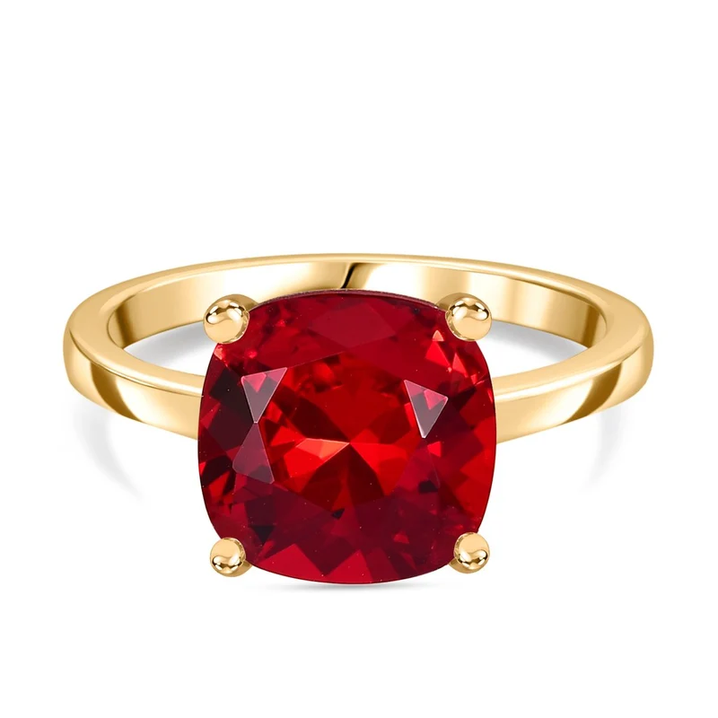 J Francis gefertigt mit SWAROVSKI Siam Farbe Kristall Ring 925 Silber vergoldet