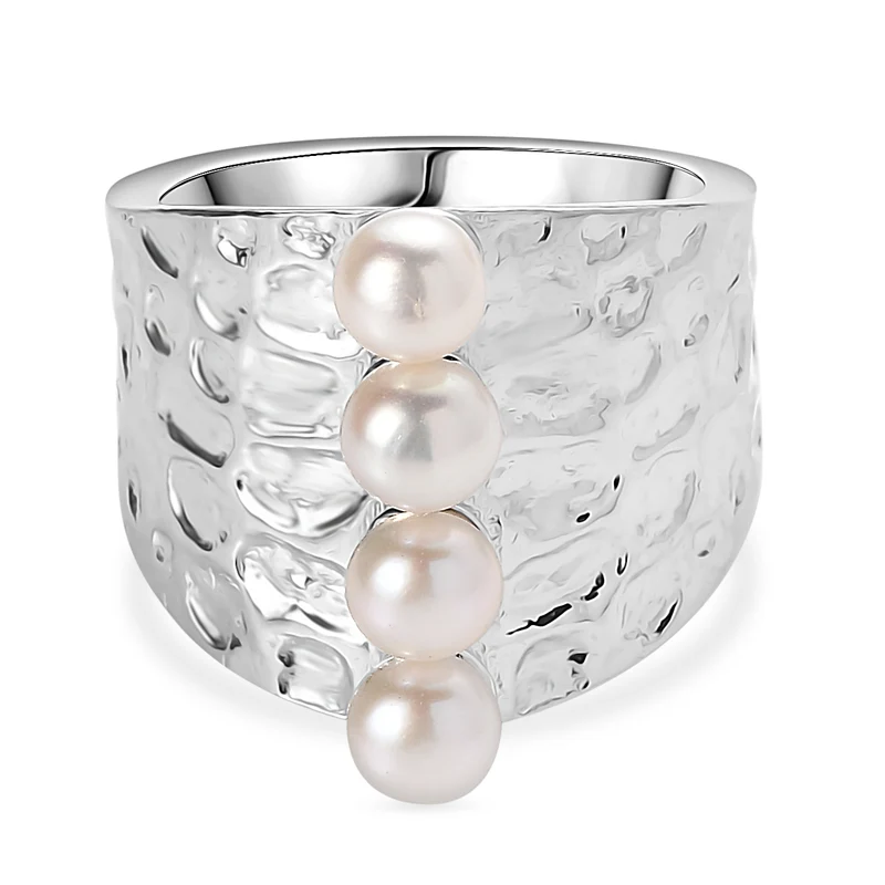 Süßwasser Perle Ring, Silberfarben