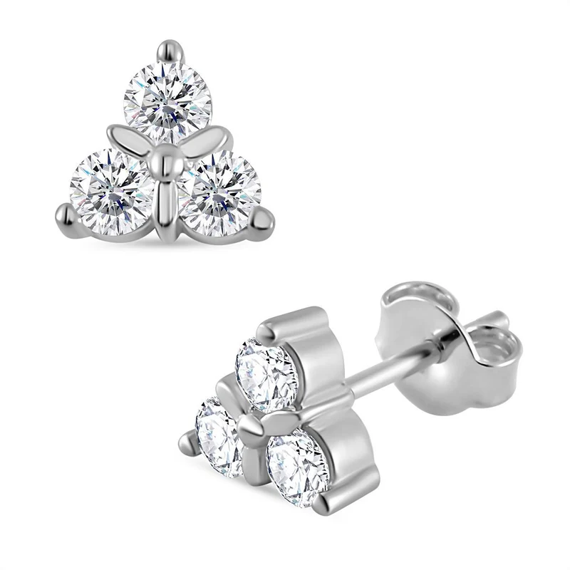 Moissanit Ohrringe 925 Silber rhodiniert ca. 0.60 ct