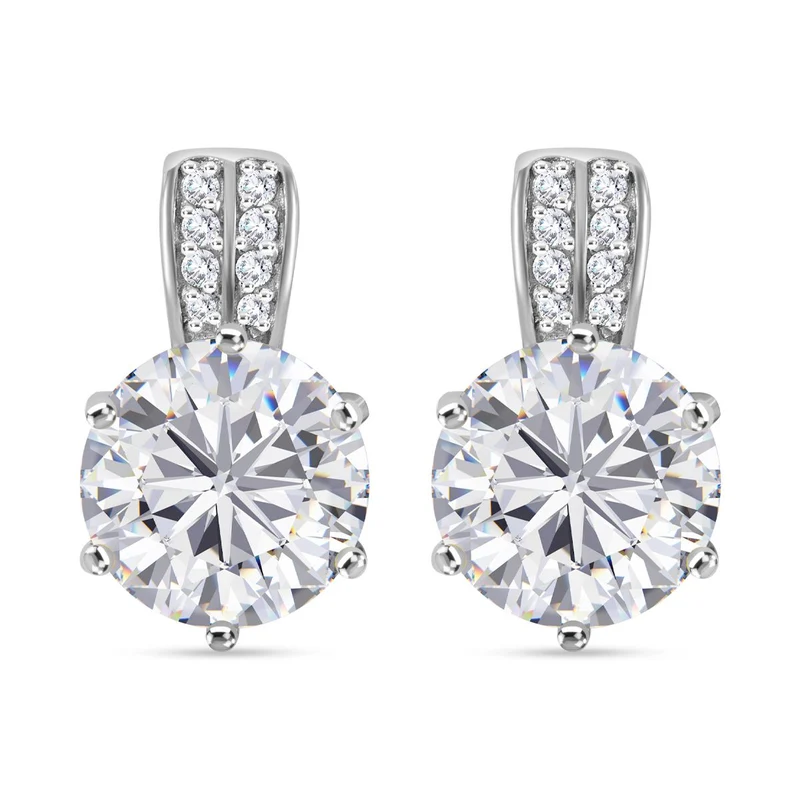Moissanit Ohrringe 925 Silber rhodiniert ca. 6,03 ct.