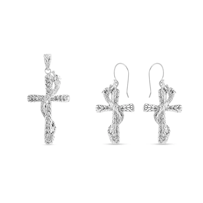 Royal Bali Kollektion- Anhänger und Ohrringe in 925 Silber
