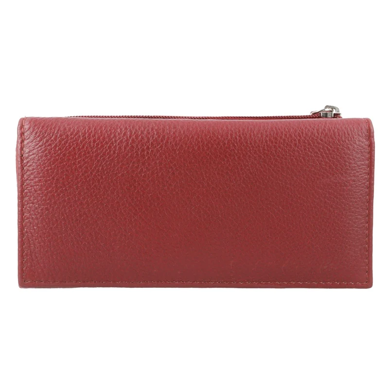 Moderne Geldbörse aus 100% echtem Leder mit RFID Schutz, 18x9cm, Marineblau