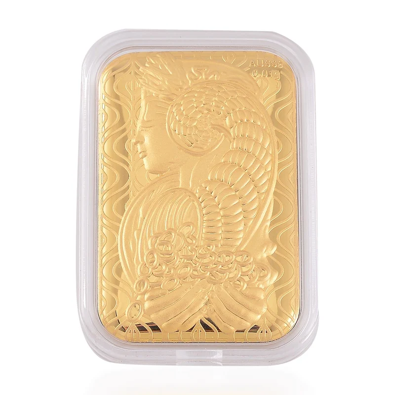EXKLUSIVES GESCHENK - 999er Goldplatte mit Lady-Fortuna-Motiv