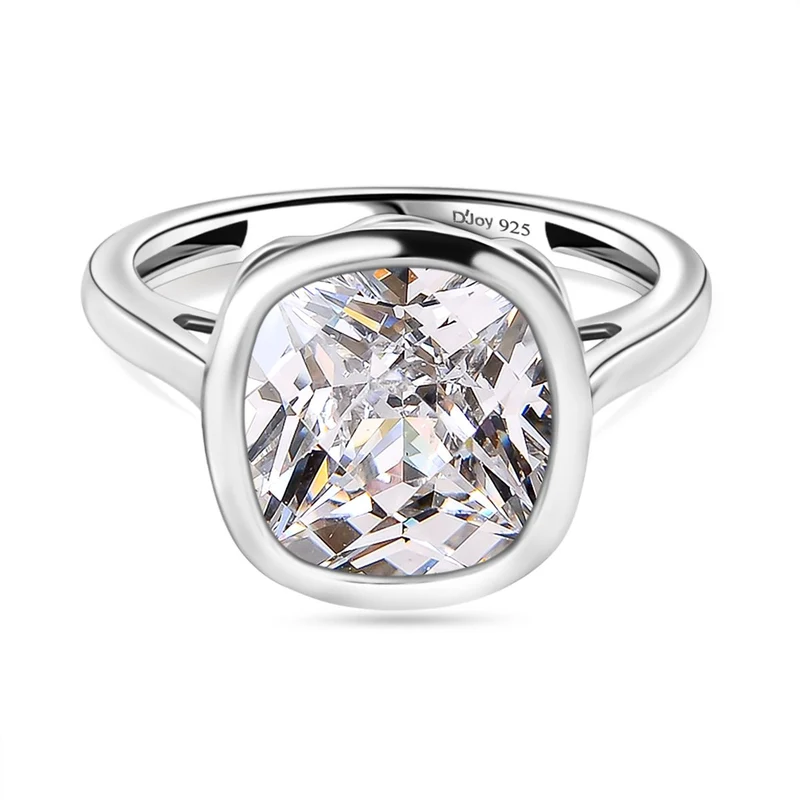 Feinster Zirkonia Ring 925 Silber platiniert ca. 8,08 ct