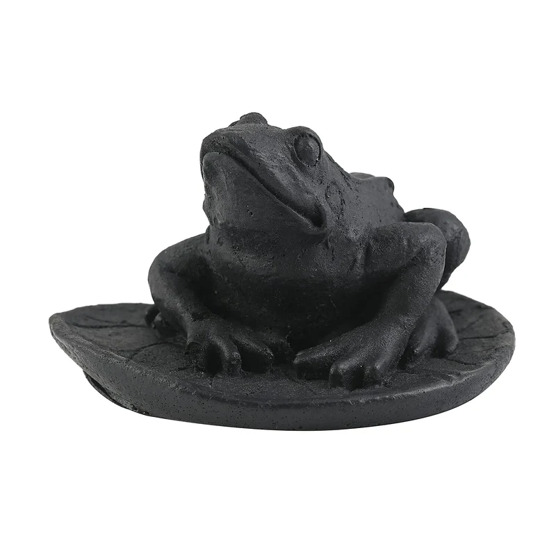 Frog on a Leaf Shungite Figurine 1.5x1.75 Approx. 335.00ctw (7-8 Werktage Lieferzeit)