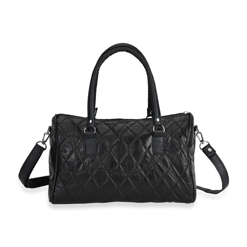 Stylische Vielseitige Reisetasche aus echtem Leder, Hochwertiges, langlebiges Material mit glänzender Optik, 30 x 14 x 20 cm, Burgund